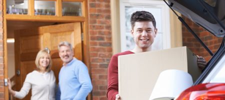 An adult son moves out of his parents' home